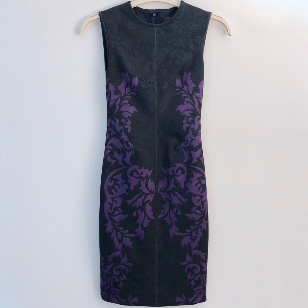 Black and Purple Sheath Dress by Yigal Azrouel